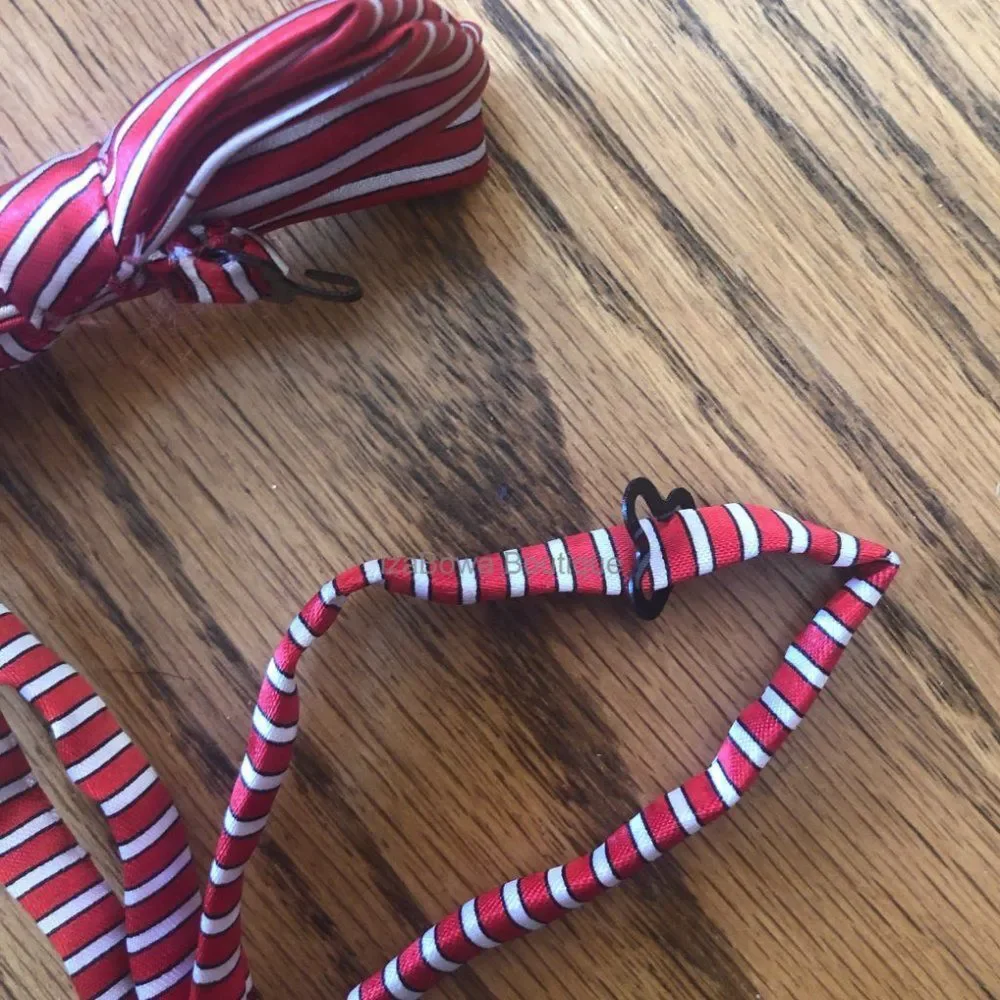 Red & White Satin Stripe Bow Tie BOW4032 NWT Boutique